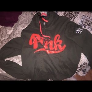 Olive green and orange pink hoodie